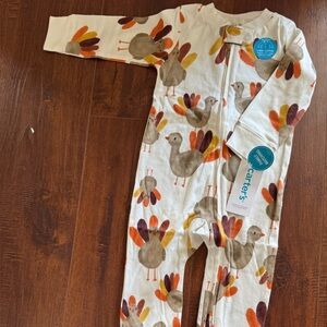 Carter's Cream and Multicolor Turkey Footie